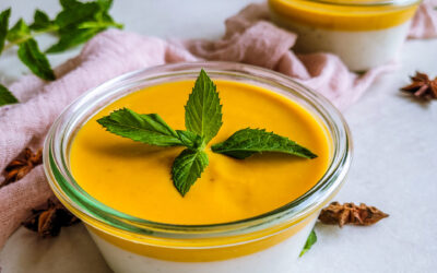 Panna Cotta s flambovanými meruňkami